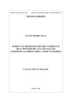Nghiên cứu thành phần hóa học và khảo sát hoạt tính sinh học của loài xáo leo (paramignya scandens (griff.) craib) ở lâm đồng
