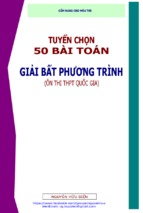 TUYỂN CHỌN 50 BÀI TOÁN GIẢI BẤT PHƯƠNG TRÌNH