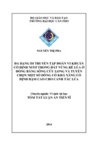 đa dạng di truyền tập đoàn vi khuẩn cố định nitơ trong đất vùng rễ lúa ở đồng bằng sông cửu long và tuyển chọn một số dòng có khả năng cố định đạm cao cho canh tác lúa [tt]