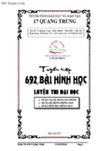 TUYỂN TẬP 692 BÀI TẬP HÌNH HOC ÔN THI ĐẠI HỌC