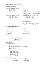 CÔNG THỨC LƯỢNG GIÁC