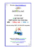10 đề thi thử tiếng anh 2016 các trường thpt có đáp án (key)