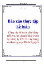 Công tác kế toán vốn bằng tiền và các khoản ứng trước tại công ty tnhh xây dựng đình nguyễn