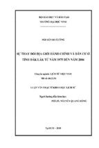 Luận văn thạc sĩ sự thay đổi địa giới hành chính và dân cư ở tỉnh đăk lăk từ năm 1975 đến năm 2004