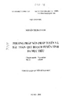 Phương pháp nón pháp tuyến và bài toán quy hoạch tuyến tính đa mục tiêu