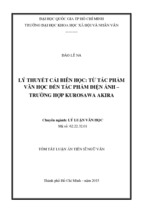 Lý thuyết cải biên học từ tác phẩm văn học đến tác phẩm điện ảnh – trường hợp kurosawa akira