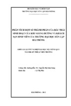 (khóa luận tốt nghiệp) phân tích một số thành phần của rác thải sinh hoạt của khu giảng đường và khách sạn sinh viên của trường đại học dân lập hải phòng  