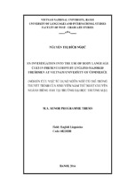 Luận văn tiếng anhan investigation into the use of body language cues in presentations by english majored freshmen at vietnam university of commerce = nghiên cứu việc dùng ngôn ngữ cơ thể trong thuyết trình của sinh vi