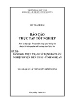 Báo cáo thực tập tốt nghiệp đánh giá thực trạng sử dụng đất lâm nghiệp huyện diễn châu, tỉnh nghệ an