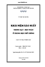 Luận văn thạc sĩ khái niệm xác suất trong dạy – học toán ở trường thpt