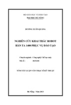 Luận văn thạc sĩ kỹ thuật  nghiên cứu khai thác robot hàn ta 1400 phục vụ đào tạo