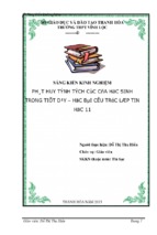 Phát huy tính tích cực của học sinh trong tiết dạy   học bài cấu trúc lặp tin học 11