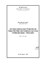 đề tài khoa học cấp bộ xây dựng vành đai kinh tế vịnh bắc bộ trong tiến trình hình thành khu vực tự do thương mại asean   trung quốc