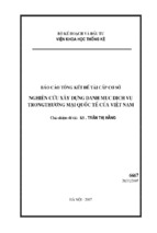 đề tài cấp cơ sở nghiên cứu xây dựng danh mục dịch vụ trong thương mại quốc tế của việt nam