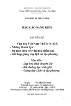 Văn hóa việt nam tk x xix – những thành tựu và sự giao thoa với văn hóa nhân loại,  kết hợp  giảng dạy lịch sử địa phương