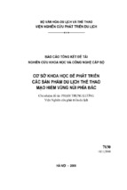 đề tài khoa học cấp bộ cơ sở khoa học để phát triển các sản phẩm du lịch thể thao mạo hiểm vùng núi phía bắc