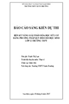 Rèn kỹ năng giải toán hóa học hữu cơ bằng phương pháp quy đổi 