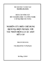 đề tài nghiên cứu khoa học nghiên cứu điều chế dung dịch mạ điện nickel với tác nhân đệm là các axit hữu cơ