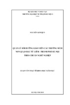Quản lý bồi dưỡng giáo viên các trường mầm non quận bắc từ liêm   thành phố hà nội theo chuẩn nghề nghiệp