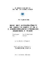 Luận văn thạc sĩ ảnh hưởng của văn hóa công ty đến sự cam kết gắn bó với tổ chức của nhân viên làm việc trong các doanh nghiệp ở thành phố hồ chí minh