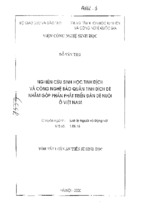 Nghiên cứu sinh học tinh dịch và công nghệ bảo quản tinh dịch dê nhằm góp phần phát triển đàn dê nuôi ở việt nam