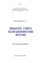 Chính sách cổ tức   lý thuyết và thực tiễn tại một số công ty cổ phần khu vực tp