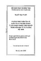 Phương pháp phân tích và quản trị chi phí kinh doanh ở các doanh nghiệp công nghiệp trong nền kinh tế thị trường