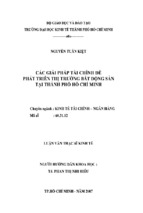 Luận văn ths các giải pháp tài chính để phát triển thị trường bất động sản tại tp