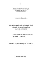Tóm tắt luận văn thạc sĩ kỹ thuật mô phỏng khảo sát dao động ô tô vận tải hành khách bằng matlab   simulink