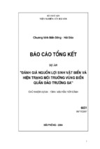 đánh giá nguồn lợi sinh vật biển và hiện trạng môi trường vùng biển quần đảo trường sa (5)