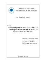 Luận văn tái định vị thương hiệu tập campus tại thị trường tp.hcm của cty kokuyo việt nam