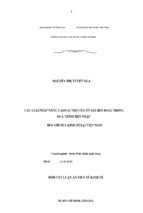 Tóm tắt luận án tiến sỹ kinh tế các giải pháp nâng cao vai trò của tỷ giá hối đoái trong quá trình hội nhập đối với nền kinh tế tại việt nam