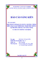 Biện pháp chỉ đạo xây dựng chương trình, biên soạn giáo trình dạy nghề phổ thông tại trường trung cấp công nghệ và truyền thông nam định.