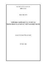 Tóm tắt luận văn thạc sĩ luật học thời hiệu khởi kiện vụ án dân sự trong pháp luật dân sự việt nam hiện hành