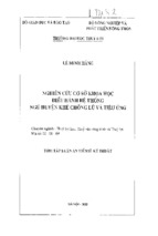 Nghiên cứu cơ sở khoa học điều hành hệ thống ngũ huyện khê chống lũ và tiêu úng