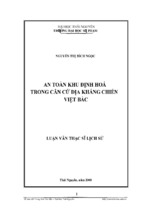 An toàn khu định hoá trong căn cứ địa kháng chiến việt bắc