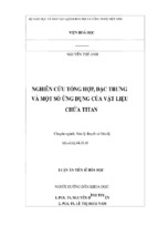 Luận án tiến sĩ hóa học nghiên cứu tổng hợp, đặc trưng và một số ứng dụng của vật liệu chứa titan