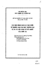 Luận văn thạc sĩ các giải pháp quản lý nhà nước về thương mại tại khu thương mại tự do và khu kinh tế cửa khẩu của nuớc ta