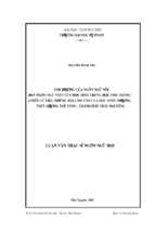 Luận văn thạc sĩ giáo dục ảnh hưởng của ngôn ngữ nói đến ngôn ngữ viết của học sinh trung học phổ thông