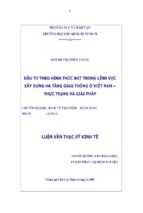 đầu tư theo hình thức bot trong lĩnh vực xây dựng hạ tầng giao thông ở việt nam   thực trạng và giải pháp