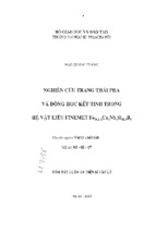 Nghiên cứu trạng thái pha và động học kết tinh trong hệ vật liệu finemet