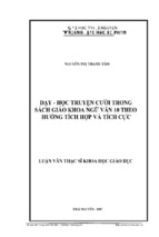 Dạy  học truyện cười trong sách giáo khoa ngữ văn 10 theo hướng tích hợp và tích cực