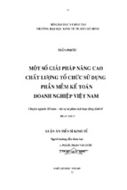 Kinh tế một số giải pháp nâng cao chất lượng tổ chức sử dụng phần mềm kế toán doanh nghiệp việt nam