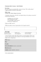 Presentations structure and preparation worksheet