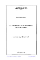 Cấu trúc và chức năng của tiểu đối trong truyện kiều