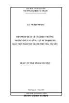 Biện pháp quản lý của hiệu trưởng nhằm nâng cao năng lực sư phạm cho giáo viên mầm non thành phố thái nguyên