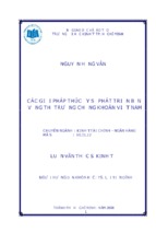 Luận văn thạc sĩ các giải pháp thúc đẩy sự phát triển bền vững thị trường chứng khoán việt nam