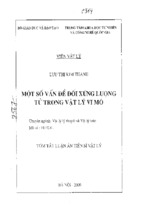 Luận án tiến sĩ một số vấn đề đối xứng lượng tử trong vật lý vi mô