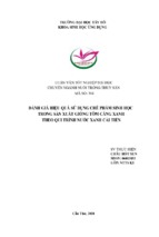 đánh giá hiệu quả sử dụng chế phẩm sinh học trong sản xuất giống tôm càng xanh theo qui trình nước xanh cải tiến