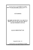 Luận án tiến sĩ đối chiếu phương thức ẩn dụ nhìn từ lí thuyết ngôn ngữ học tri nhận trên cứ liệu báo chí kinh tế anh việt